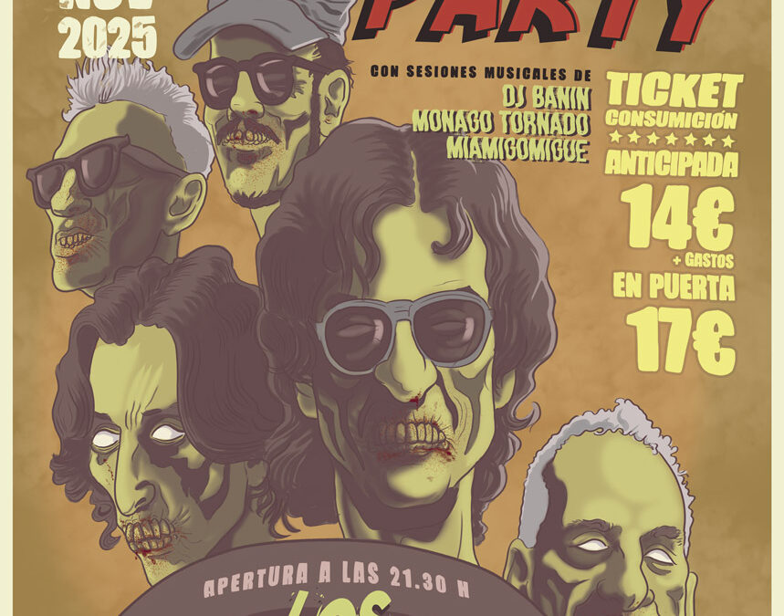 Cartel Los Berrinches – Cowabunga Party – Ambigú Axerquía Teatro Córdoba