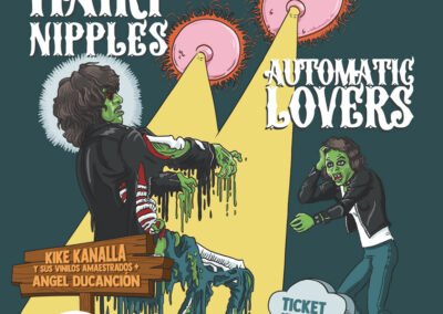 Cartel Hairy Nipples & Automatic Lovers – Cowabunga Party – Ambigú Axerquía Teatro Córdoba